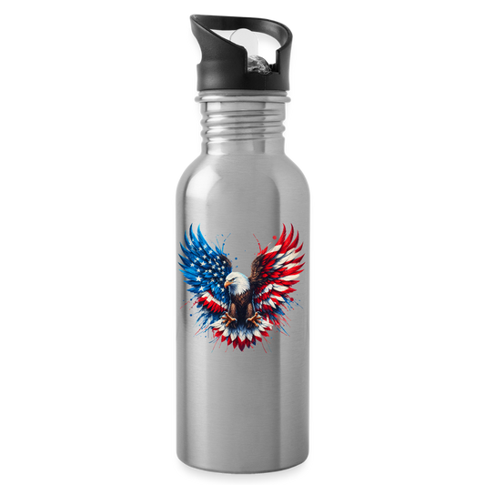 Patriot Eagle - Water Bottle - silver
