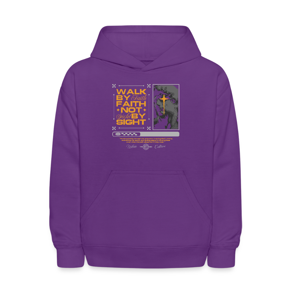 Walk By Faith - Kids' Hoodie - purple