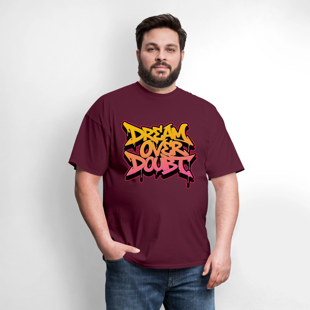 Dream Over Doubt - Graffiti Men's T-Shirt - burgundy
