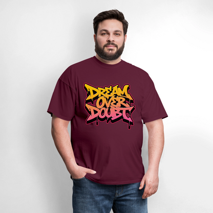 Dream Over Doubt - Graffiti Men's T-Shirt - burgundy