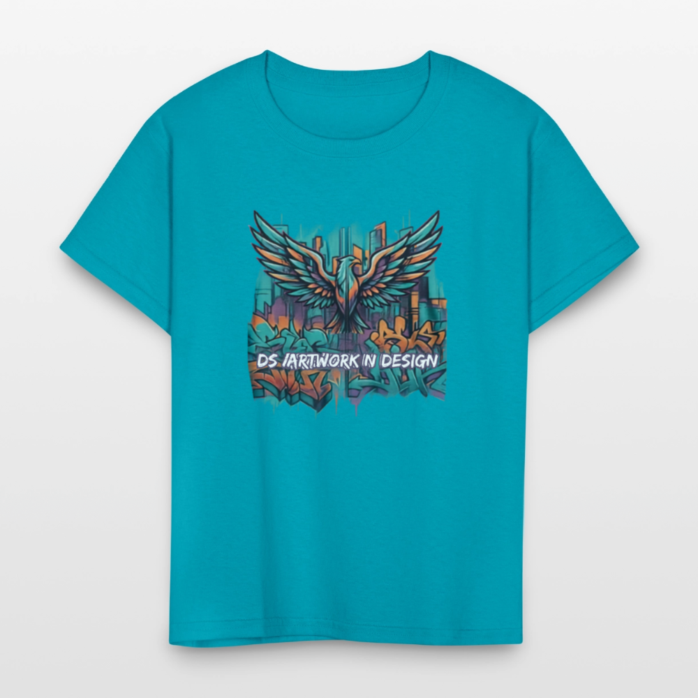 Graffiti Eagle - Kids' T-Shirt - turquoise