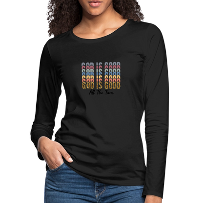 God is Good - Colorful Women's Long Sleeve T-Shirt - black