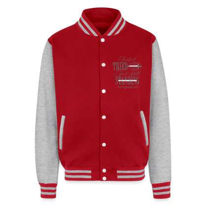 Still Standing - Letterman Jacket - red/heather grey