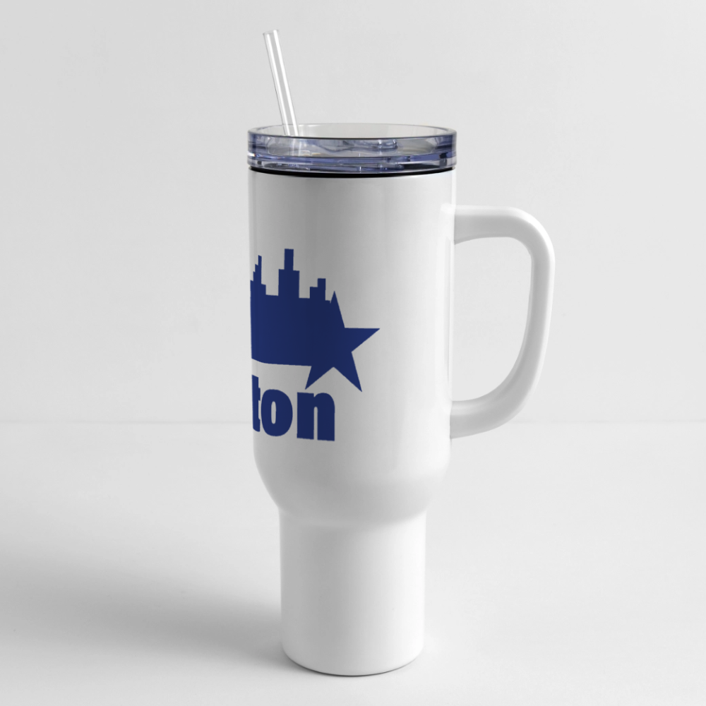 Houston - 40 oz Travel Tumbler - Blue - white