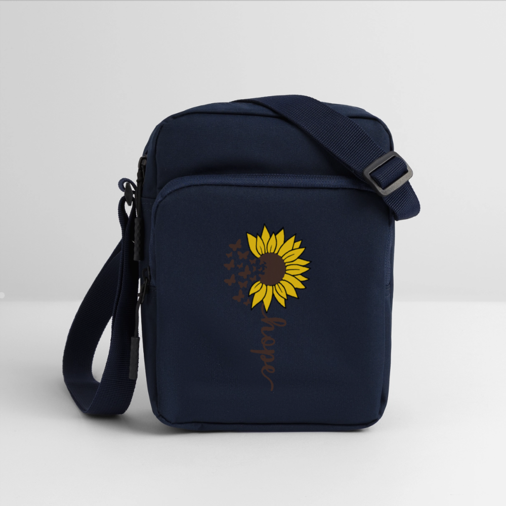 Sunflower of Hope - Upright Crossbody Bag - navy