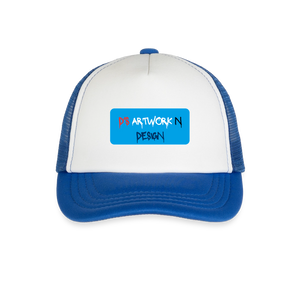 DS Graffiti - Kid's Trucker Cap - white/royal blue