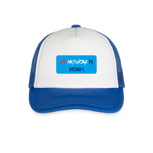 DS Graffiti - Kid's Trucker Cap - white/royal blue