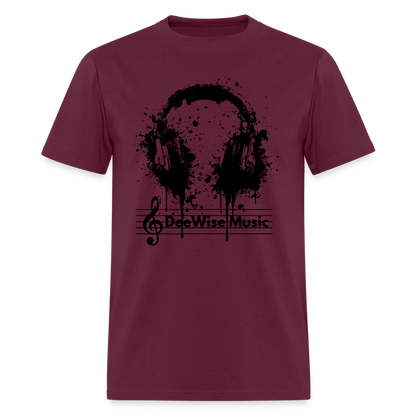 DeeWise Music - Headphones T-Shirt - burgundy