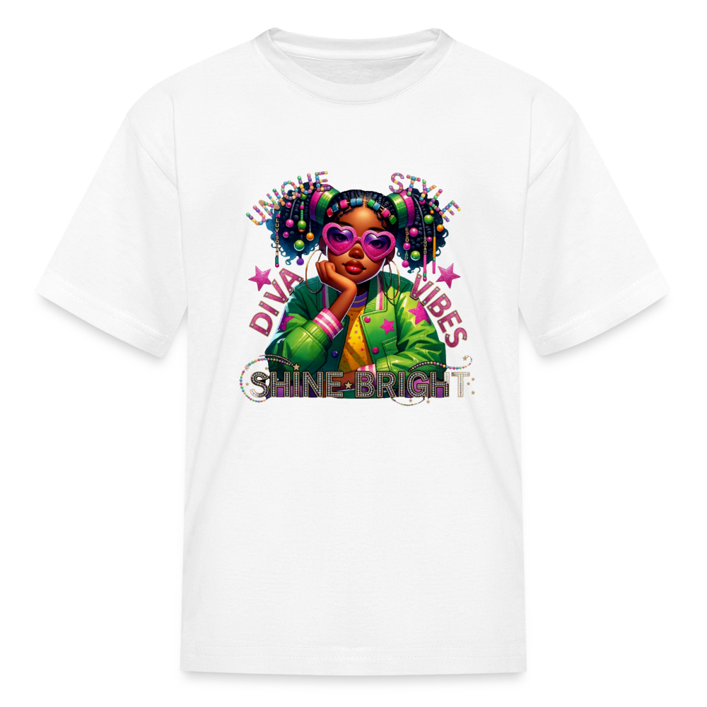 Black Girl Power - Diva Style Kids' T-Shirt - white
