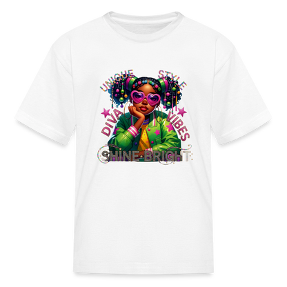 Black Girl Power - Diva Style Kids' T-Shirt - white