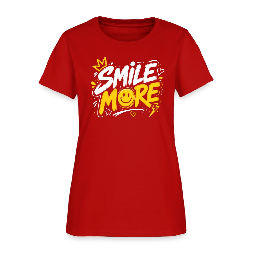Smile More - Graffiti Women's T-Shirt - red