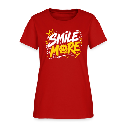 Smile More - Graffiti Women's T-Shirt - red