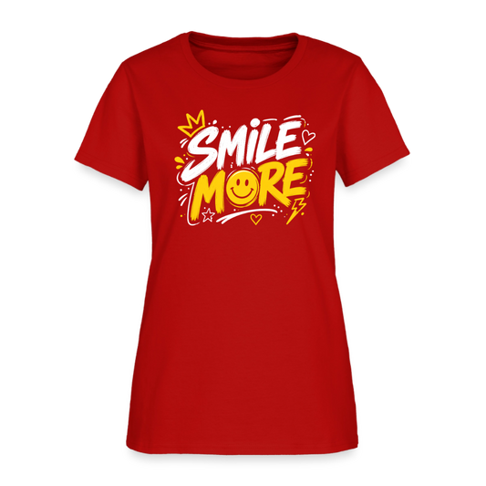 Smile More - Graffiti Women's T-Shirt - red