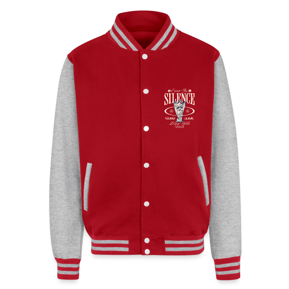 God Speaks - Letterman  Jacket - red/heather grey