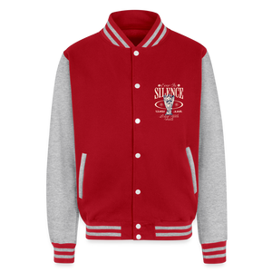God Speaks - Letterman  Jacket - red/heather grey
