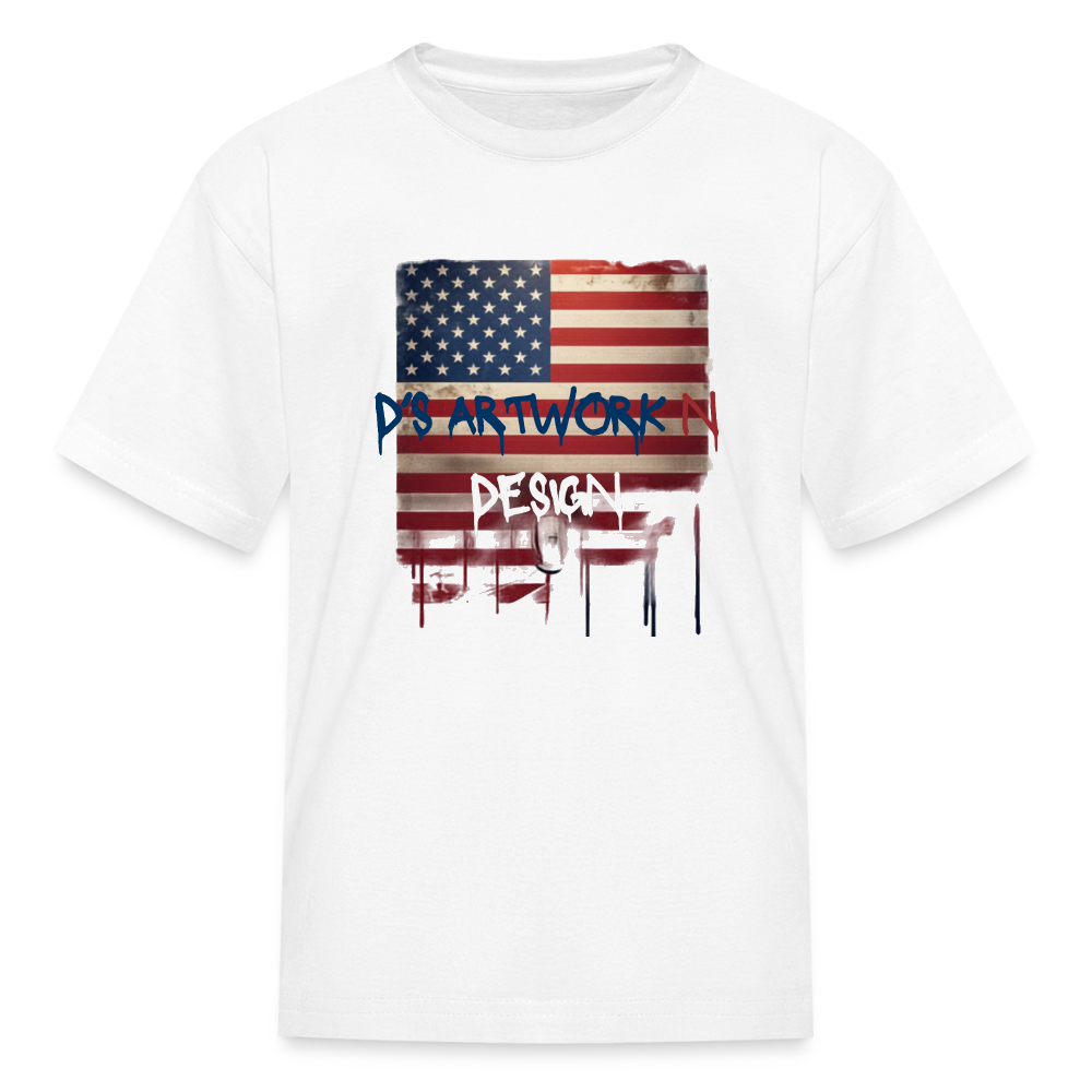 USA Flag Frip - Kids' T-Shirt - white