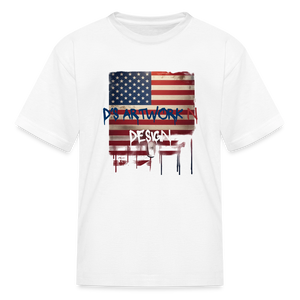 USA Flag Frip - Kids' T-Shirt - white