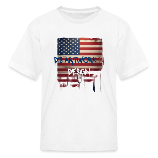 USA Flag Frip - Kids' T-Shirt - white