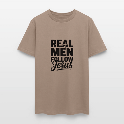 Real Men -  men's T-Shirt - brown savana