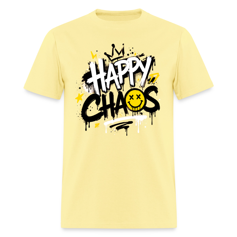 Happy Chaos - Graffiti Men's T-Shirt - cornsilk