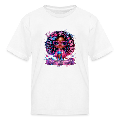 Black Girl Power - Bold and Sweet Kids' T-Shirt - white