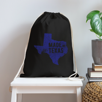 Made in Texas - Cotton Drawstring Bag - black