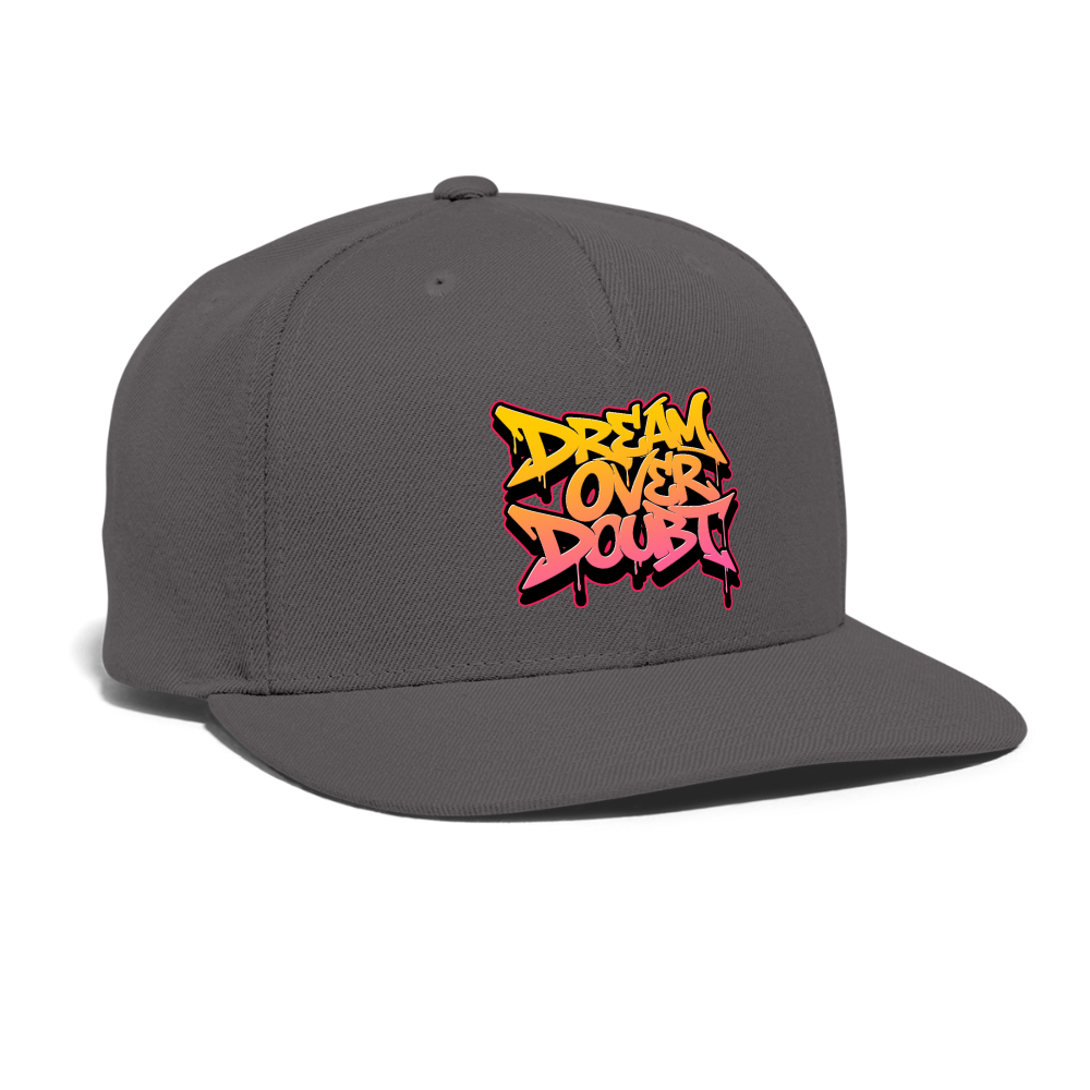 Dream Over Doubt - Graffiti Snapback Baseball Cap - dark grey