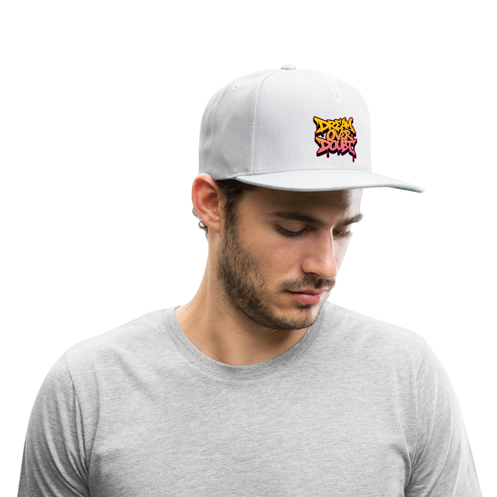 Dream Over Doubt - Graffiti Snapback Baseball Cap - white