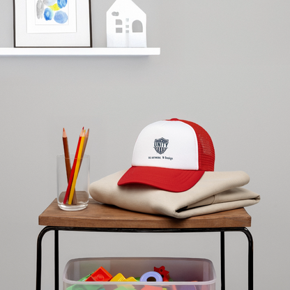 Unity - Kid's Trucker Cap - white/red
