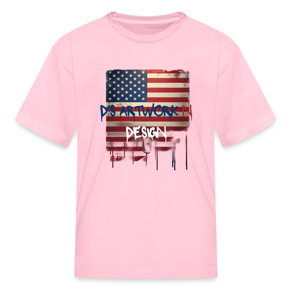 USA Flag Frip - Kids' T-Shirt - pink