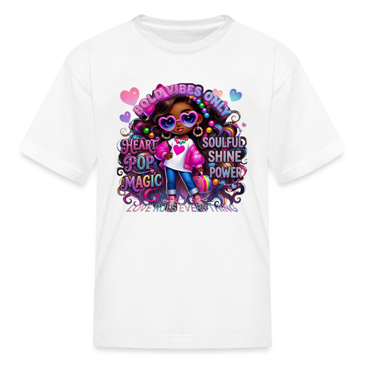 Black Girl Power - Bold Vibes Only Kids' T-Shirt - white