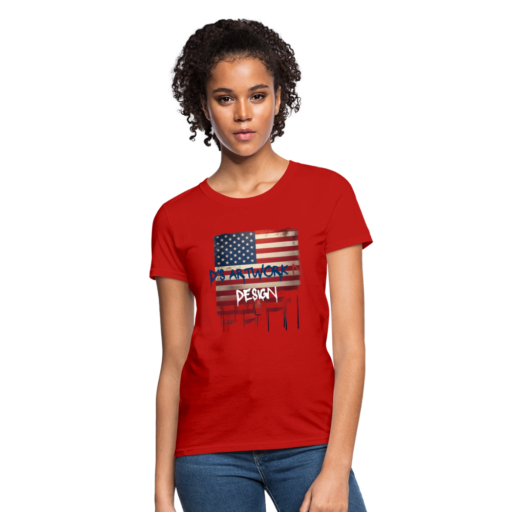 USA Flag Drip - Women's T-Shirt - red