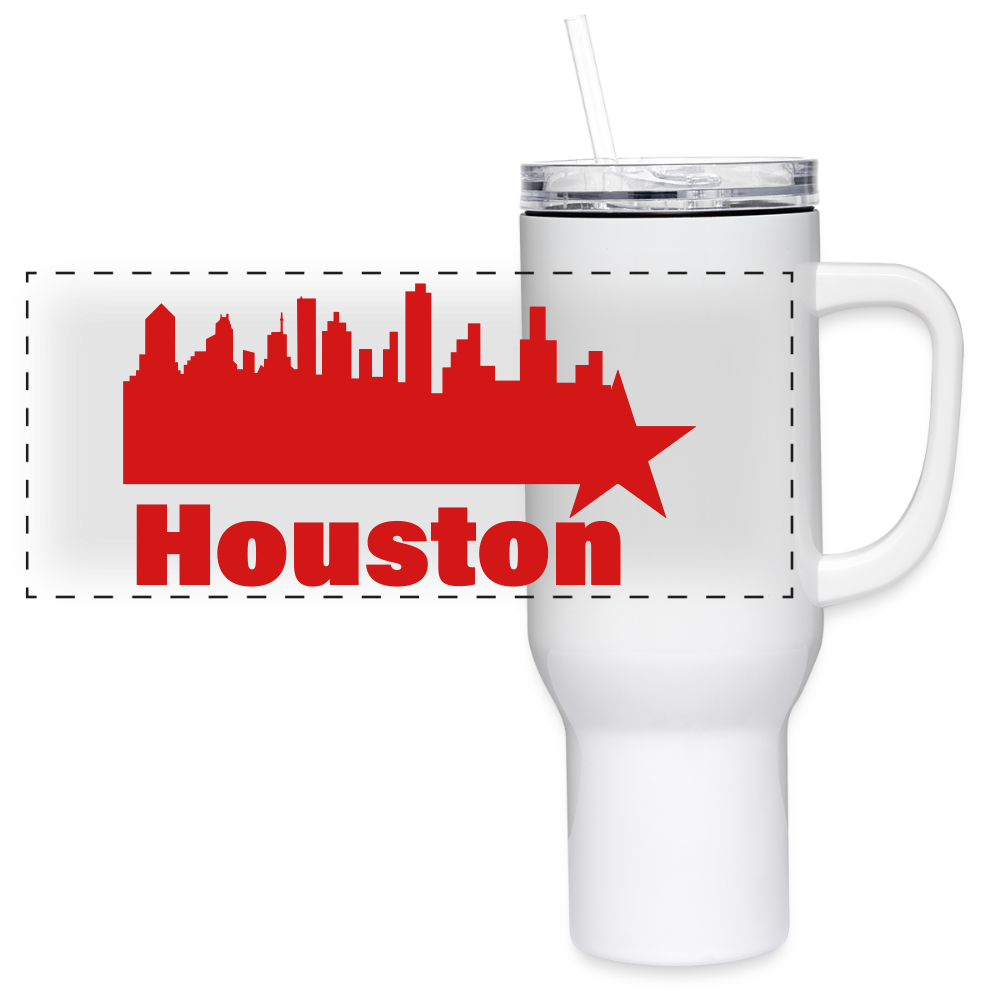 Houston - 40 oz Travel Tumbler - red - white