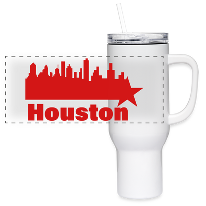Houston - 40 oz Travel Tumbler - red - white