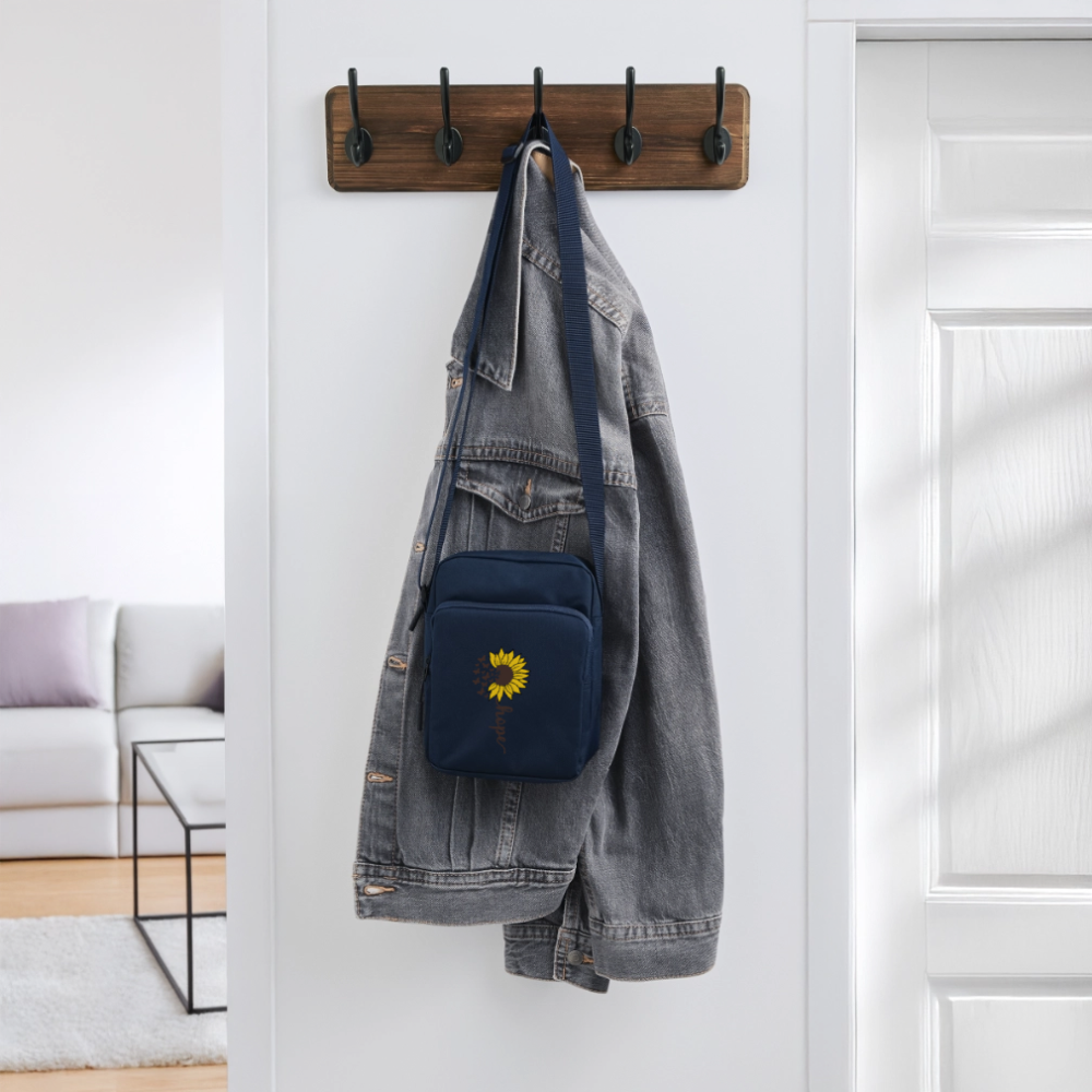 Sunflower of Hope - Upright Crossbody Bag - navy