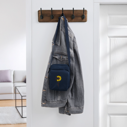 Sunflower of Hope - Upright Crossbody Bag - navy