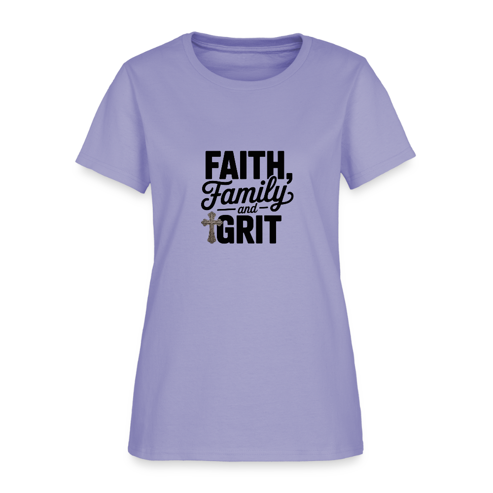 Faith and Family - Women's T-Shirt - lavender
