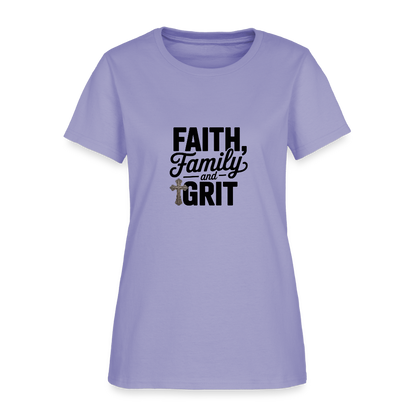 Faith and Family - Women's T-Shirt - lavender