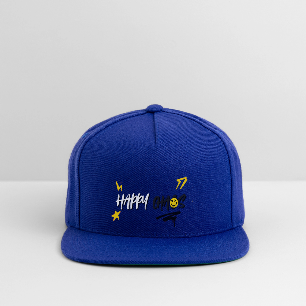 Happy Chaos - Graffiti Snapback Baseball Cap - royal blue
