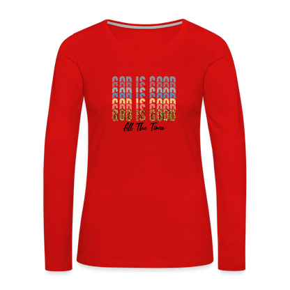 God is Good - Colorful Women's Long Sleeve T-Shirt - red