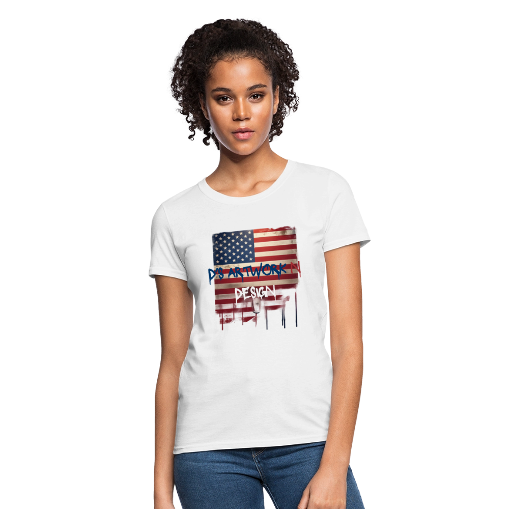 USA Flag Drip - Women's T-Shirt - white