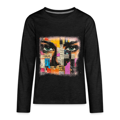 Pop Culture Woman 2 - Kids'  Long Sleeve T-Shirt - charcoal grey