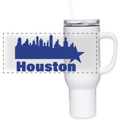 Houston - 40 oz Travel Tumbler - Blue - white