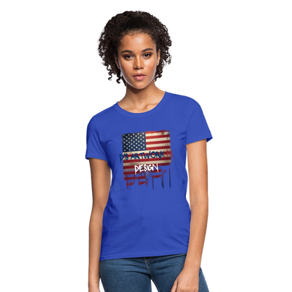 USA Flag Drip - Women's T-Shirt - royal blue