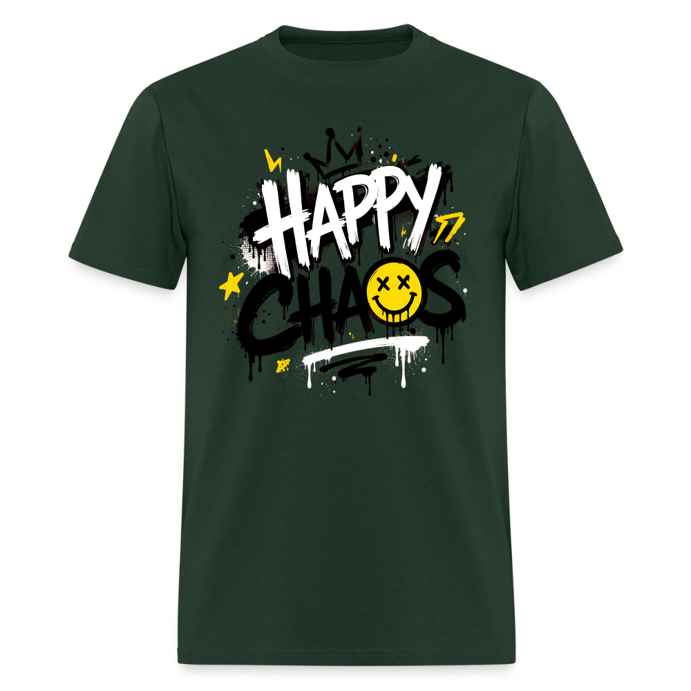 Happy Chaos - Graffiti Men's T-Shirt - forest green