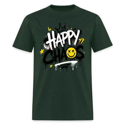 Happy Chaos - Graffiti Men's T-Shirt - forest green