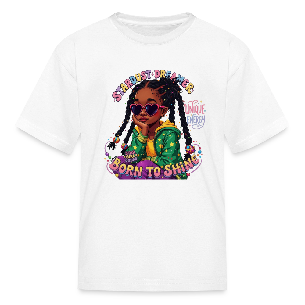 Black Girl Power - Born to Shine Kids' T-Shirt - white