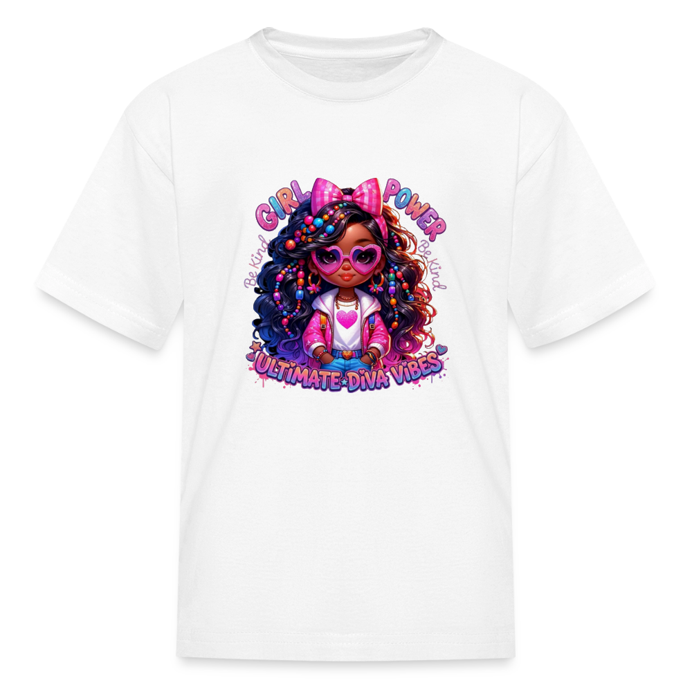 Black Girl Power - Ultimate Diva Kids' T-Shirt - white