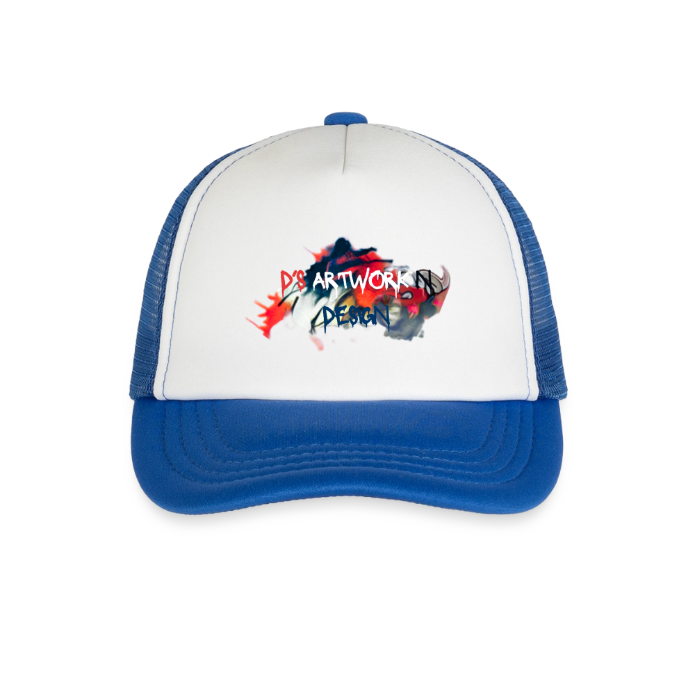 Spray Paint - DS Kid's Trucker Cap - white/royal blue