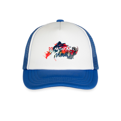 Spray Paint - DS Kid's Trucker Cap - white/royal blue